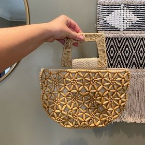 a new day Tan and Cream Clutch